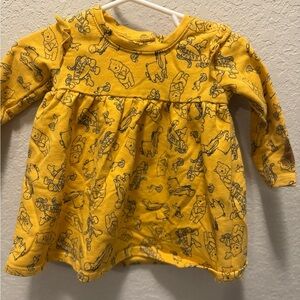 Winne The Pooh Yellow Baby Dress Size 3/6M